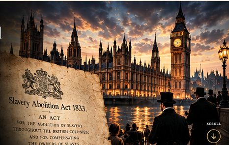 Conceptual visual study combining Westminster and an abolition-era document