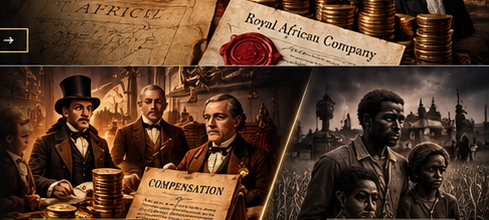 Conceptual reconstruction contrasting recipients of compensation with formerly enslaved people who did not receive that compensation